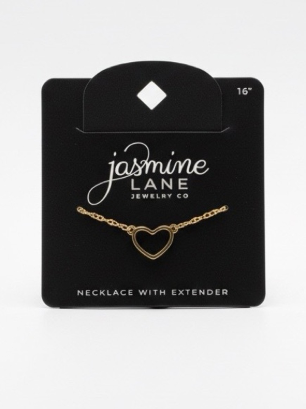 Jasmine Lane Gold Tone Heart Necklace 16" + Extender - NWT